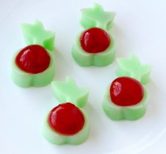 Cherry Pistachio Pudding Shots